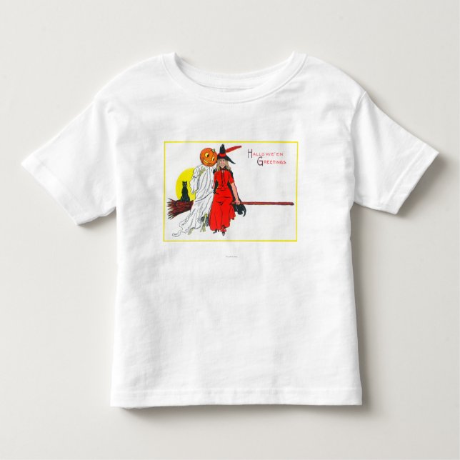 Camiseta Infantil Bruxa dos cumprimentos do Dia das Bruxas (Frente)