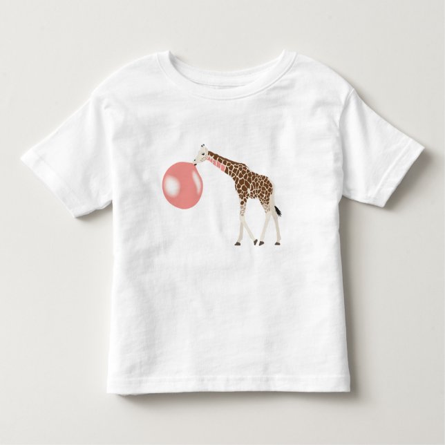 Camiseta Infantil Bubble Gum Giraffe Soprando Bolha (Frente)