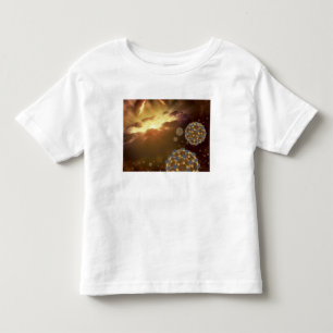 Camiseta Infantil Buckyballs que flutua no espaço interestelar