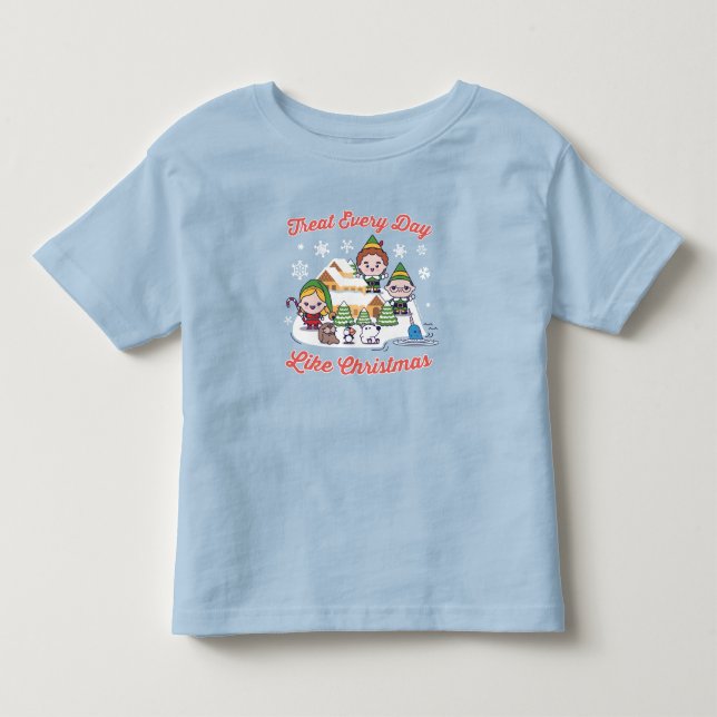 Camiseta Infantil Buddy, o Gráfico Elf Chibi (Frente)