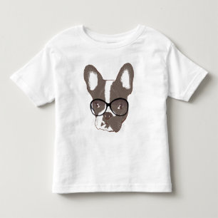 Camiseta Infantil Buldogue francês à moda