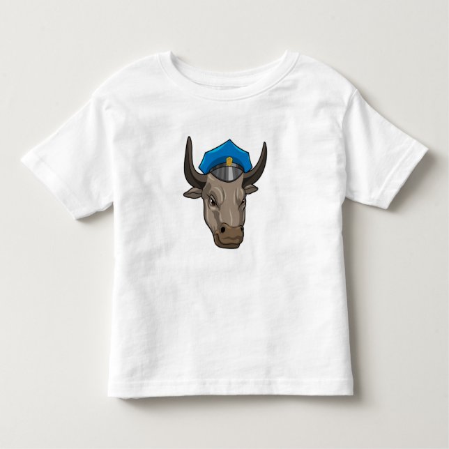 Camiseta Infantil Bull como agente policial (Frente)