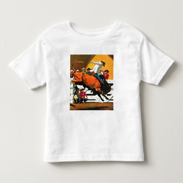 Camiseta Infantil Bull Riding by Fred Ludekens (Frente)