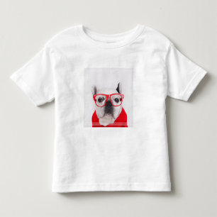 Camiseta Infantil Bulldog francês com óculos e saia