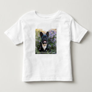 Camiseta Infantil Bulldog Francês em Flores