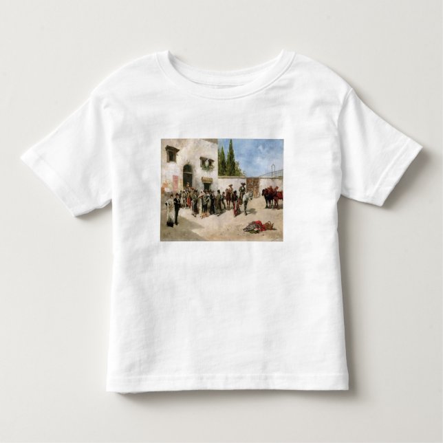 Camiseta Infantil Bullfighters que preparam-se para a luta (óleo no (Frente)