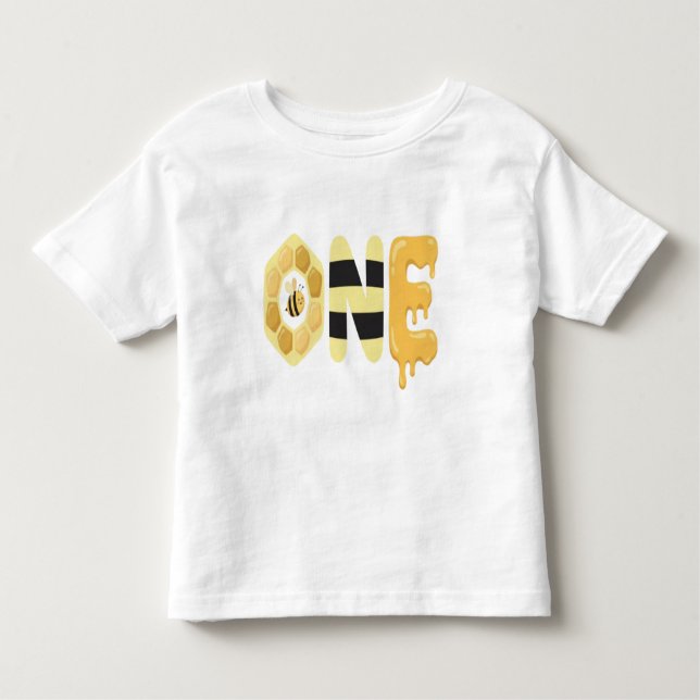Camiseta Infantil Bumble Bee 1st Birthday Shirt  (Frente)