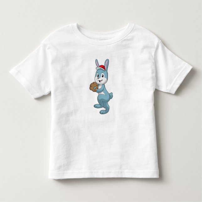 Camiseta Infantil Bunny no Baseball com luva de baseball (Frente)