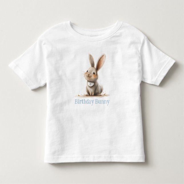Camiseta Infantil Bunny Simples de Aniversário para Crianças (Frente)