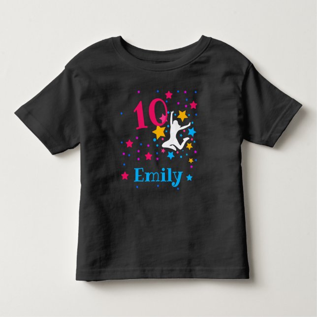 Camiseta Infantil Bunt Jump Trampoline Birthday Girl Party T-Shir (Frente)