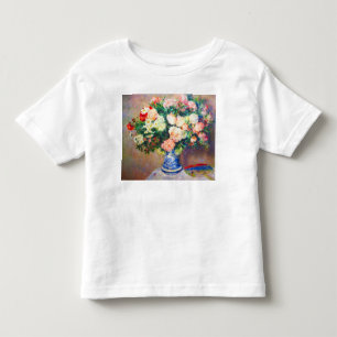 Camiseta Infantil Buquê de crisântemos e um ventilador japonês