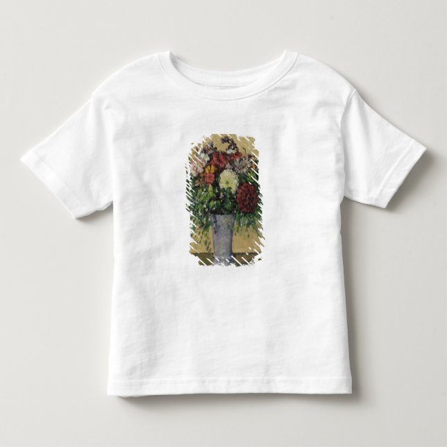 Camiseta Infantil Buquê de Paul Cezanne | das flores em um vaso, (Frente)