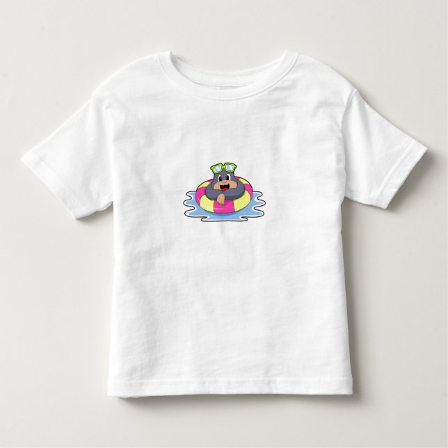 Camiseta Infantil Buraco a Nadar com anel de Natação.PNG (Frente)