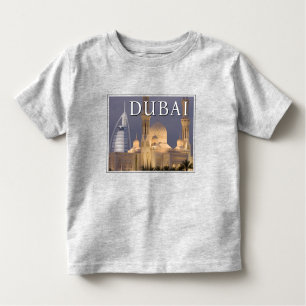 Camiseta Infantil Burj al Arab   Mesquita no Dubai Evening