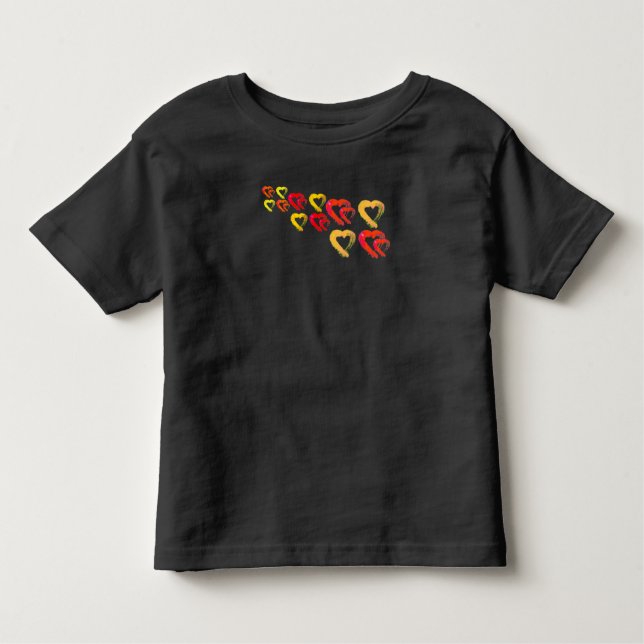 Camiseta Infantil Burst of Fire Hearts Toddler T-Shirt (Frente)