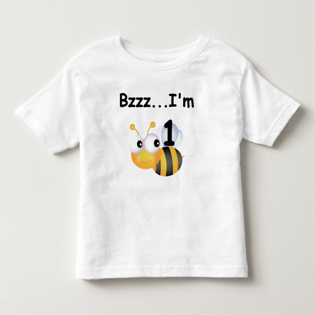 Camiseta Infantil Buzz Bumblebee primeiro aniversario T-shirts e pre (Frente)