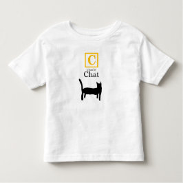 Camiseta Infantil C est le chat (o gato, francês)