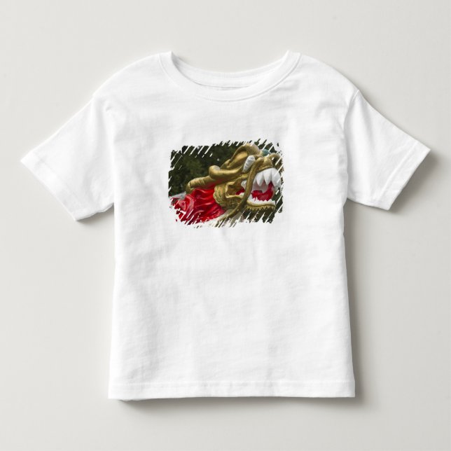 Camiseta Infantil Cabeça de proa de dragão de barco chinês, Stanley  (Frente)