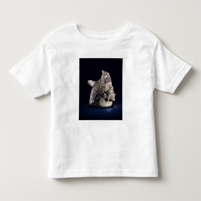 Camiseta Infantil Cabeça de um animal com cabeça humana nas maxilas (Frente)