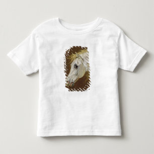 Camiseta Infantil Cabeça de um cavalo árabe cinzento (óleo em can