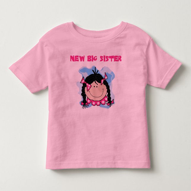 Camiseta Infantil Cabelo Negro Nova Irmã Grande (Frente)