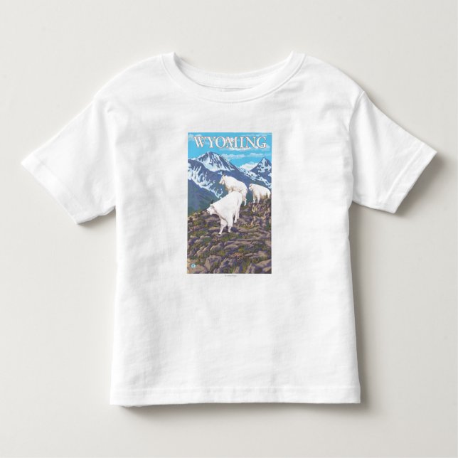 Camiseta Infantil Cabra de montanha branca FamilyWyoming (Frente)