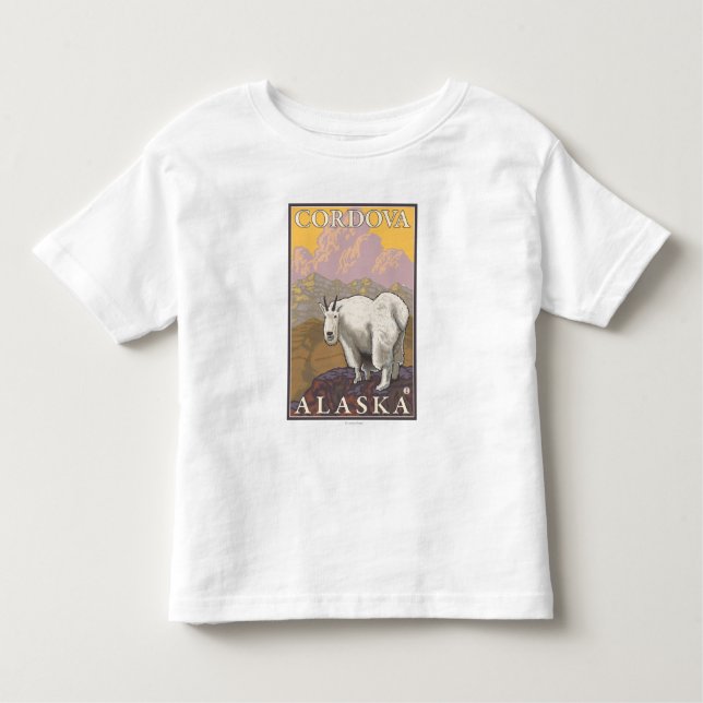 Camiseta Infantil Cabra de montanha - Cordova, Alaska (Frente)
