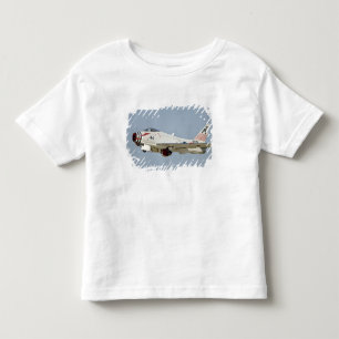 Camiseta Infantil Caça a jato North American Naval FJ2 Fury voando