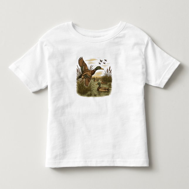 Camiseta Infantil Caça ao Pato-Marrecão-Retro-Voador (Frente)