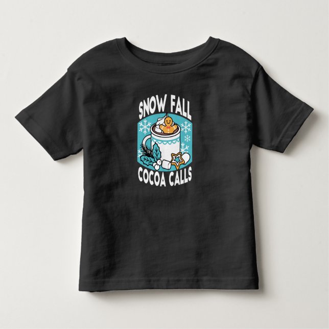 Camiseta Infantil Cacau quente e berço de inverno - Chamadas de Caca (Frente)