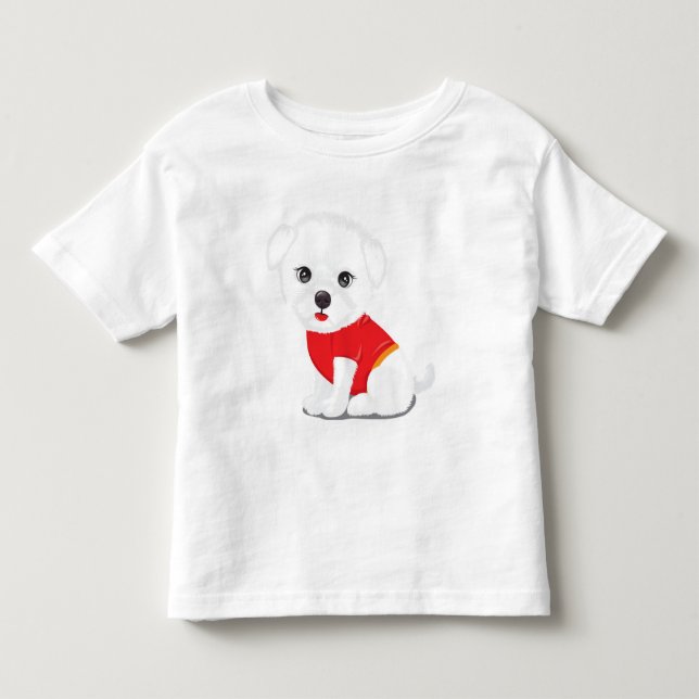 Camiseta Infantil cachorrinho afável, purp (Frente)