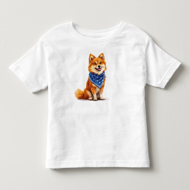 Camiseta Infantil Cachorro alegre em estilo desenho animado (Frente)