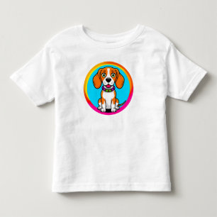 Camiseta Infantil Cachorro Animado Fofo com Coleira