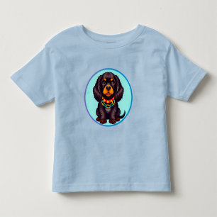 Camiseta Infantil Cachorro Animado Fofo com Coleira