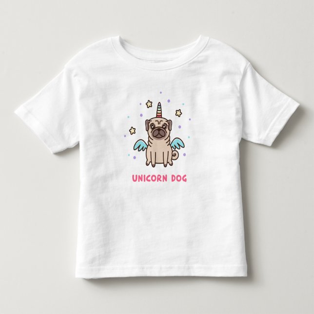 Camiseta Infantil Cachorro Arco-Íris do Unicórnio (Frente)