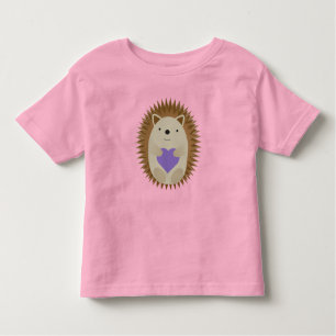 Camiseta Infantil Cachorro Bonito Abraçando Coração Roxo