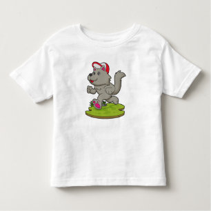 Camiseta Infantil Cachorro como corredor com Boné