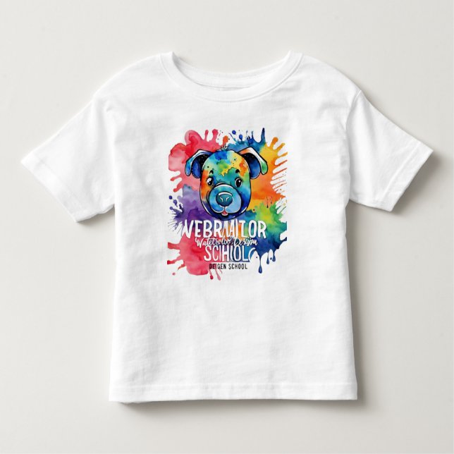 Camiseta Infantil Cachorro cor-de-água engraçado (Frente)