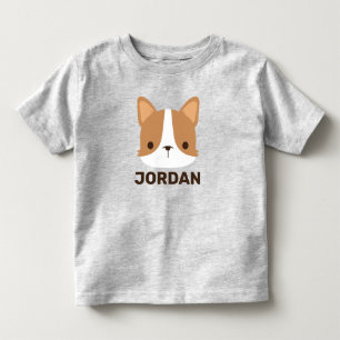 Camiseta Infantil Cachorro Corgi Fofo com Nome Personalizado