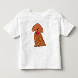 Camiseta Infantil Cachorro de Cartoon Vermelho de Cartoon Personaliz
