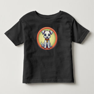 Camiseta Infantil Cachorro de Desenho Animado Adorável