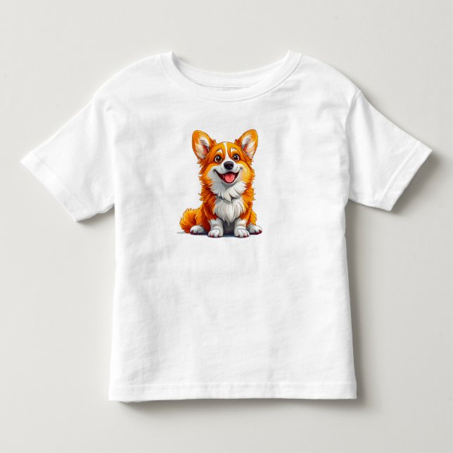 Camiseta Infantil Cachorro de Desenho Fofo (Frente)