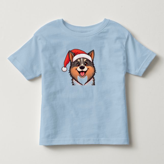 Camiseta Infantil Cachorro de Natal (Frente)