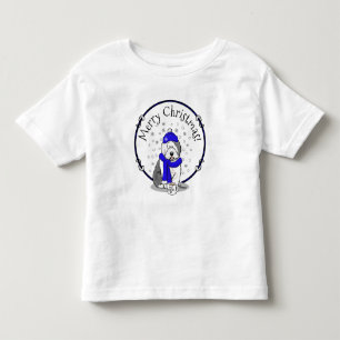 Camiseta Infantil Cachorro de Ovelino Inglês (Cinza 1), de cor azul-