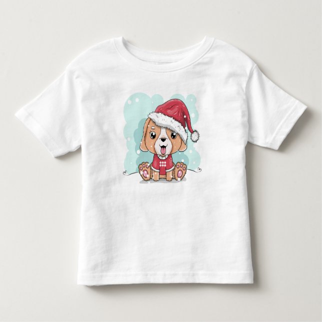 Camiseta Infantil Cachorro de Papais noeis (Frente)