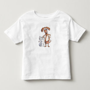 Camiseta Infantil Cachorro e Cinzas, de cor branca
