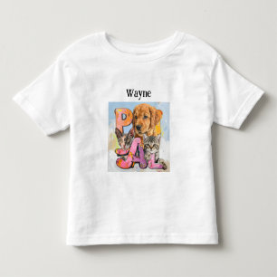 Camiseta Infantil Cachorro e Gatos Mais Personalizar Nome