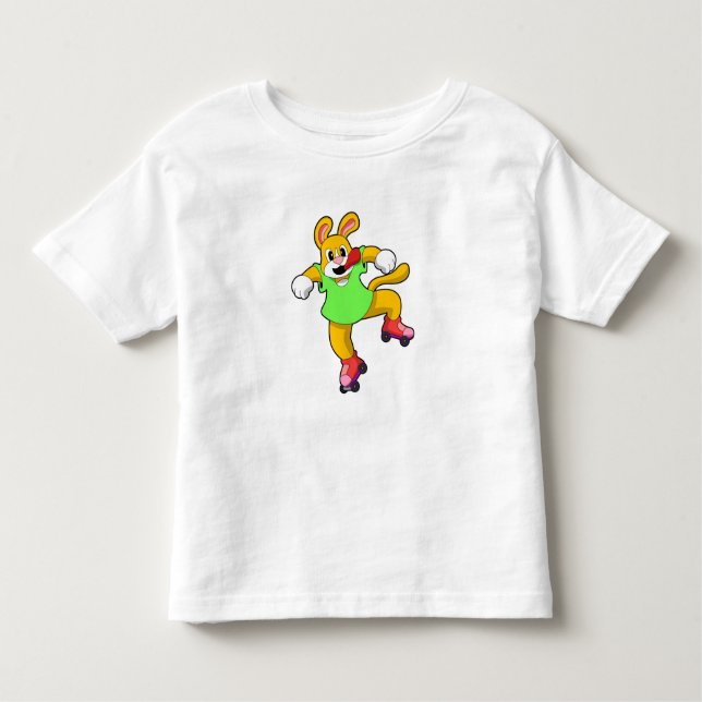 Camiseta Infantil Cachorro em Linha com Skates em Linha (Frente)