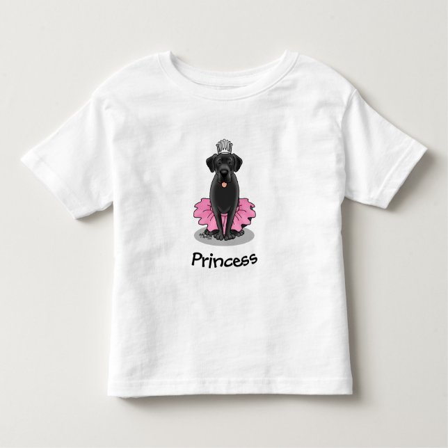 Camiseta Infantil Cachorro Engraçado Bailarina Princesa Labrador Ret (Frente)