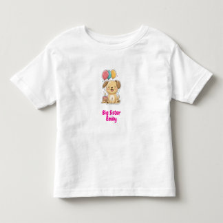 Camiseta Infantil Cachorro Feliz, Vamos Festar, 1º Aniversário, Irmã